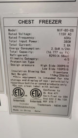 New Air NIF-80-CG Chest Freezer