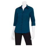 Chef Works WA34-BLU-S - Women's Finesse Shirt, Blue, Small