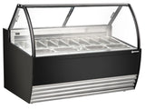Omcan 69.5″ Gelato Display Showcase (Black Exterior) with 13 Pans