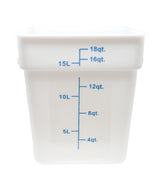 Omcan 80206 - 18 qt Polypropylene White Square Food Storage Container