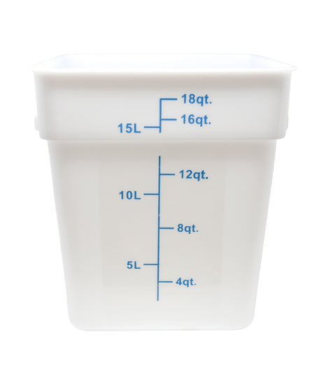 Omcan 80206 - 18 qt Polypropylene White Square Food Storage Container