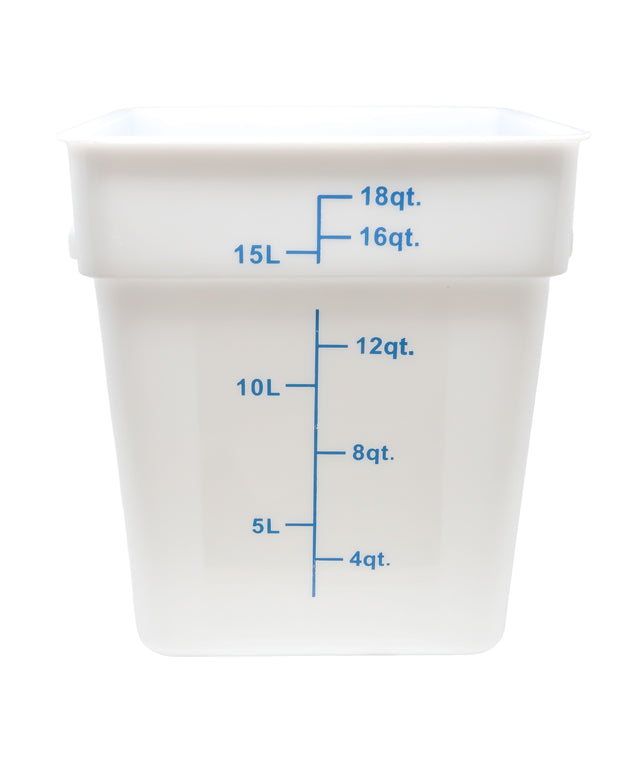 Omcan 80206 - 18 qt Polypropylene White Square Food Storage Container