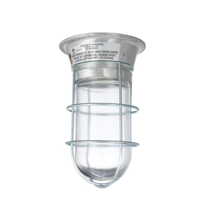 Component Hardware L55-1024-CSA - 100W Surface Mount CSA Approved Incandescent Hood Light With Clear Coated Tempered Glass Globe And Wire Guard