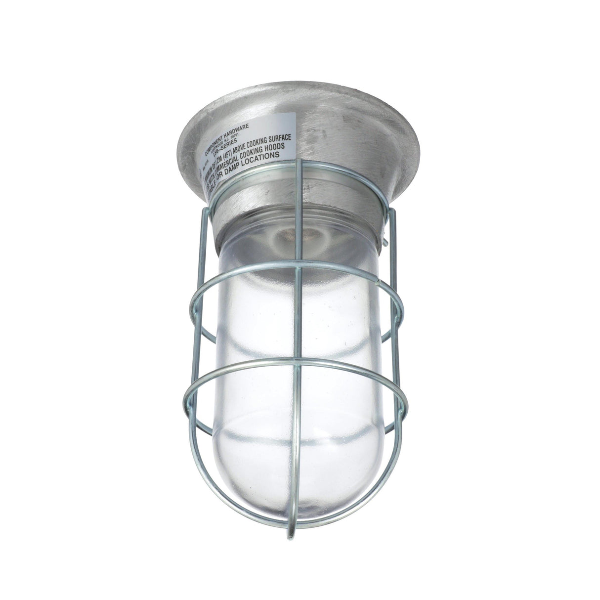 Component Hardware L55-1024-CSA - 100W Surface Mount CSA Approved Incandescent Hood Light With Clear Coated Tempered Glass Globe And Wire Guard