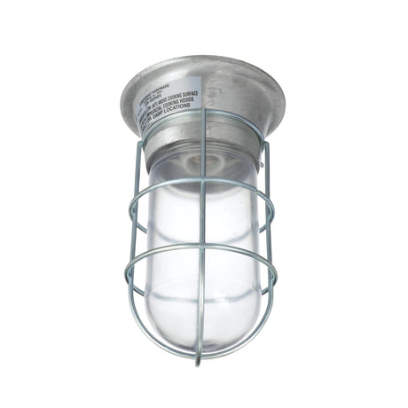 Component Hardware L55-1024-CSA - 100W Surface Mount CSA Approved Incandescent Hood Light With Clear Coated Tempered Glass Globe And Wire Guard