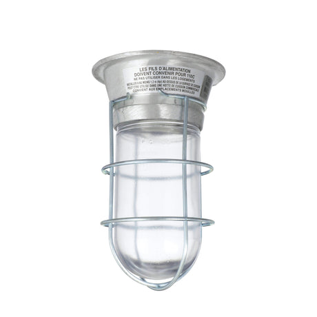 Component Hardware L55-1024-CSA - 100W Surface Mount CSA Approved Incandescent Hood Light With Clear Coated Tempered Glass Globe And Wire Guard