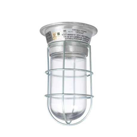 Component Hardware L55-1024-CSA - 100W Surface Mount CSA Approved Incandescent Hood Light With Clear Coated Tempered Glass Globe And Wire Guard