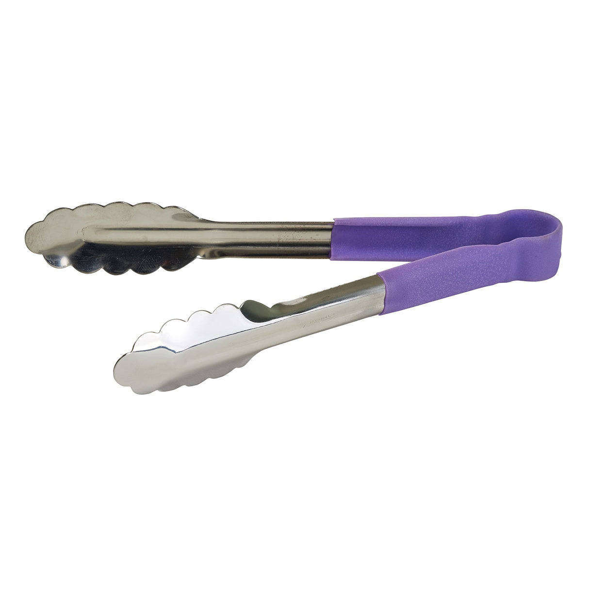 Winco UTPH-9P - Allergen-Free Stainless Steel Utility Tongs - 9"