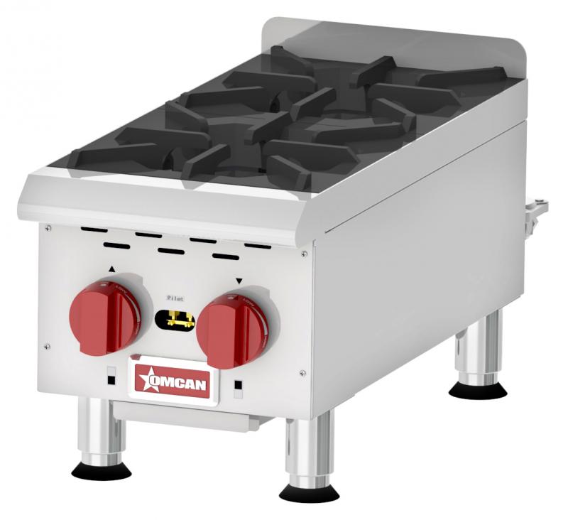 Omcan Countertop Stainless Steel Gas Hot Plate with 2 Burners