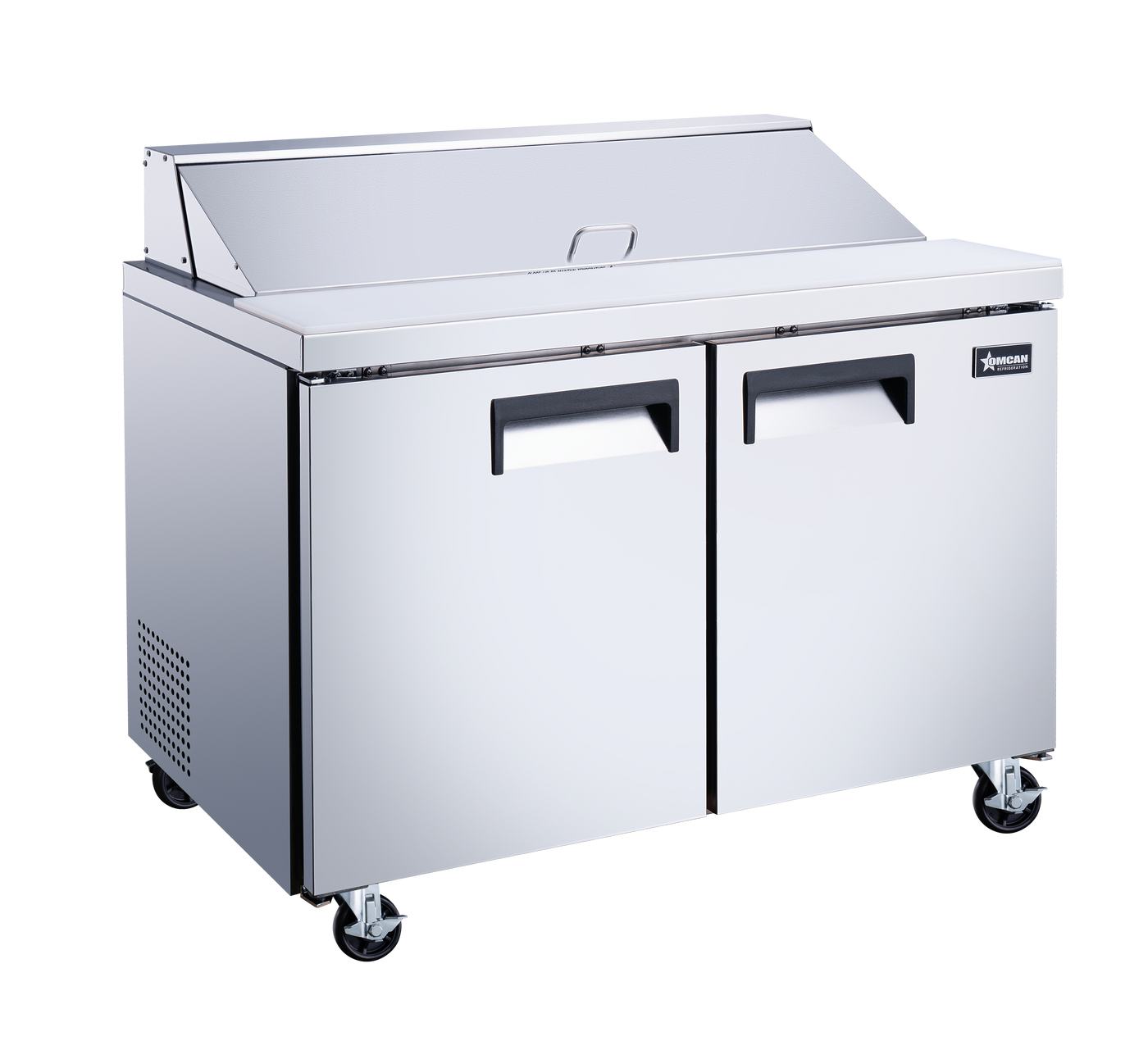 Omcan 50046 - 47" Two Door Refrigerated Prep Table, 9.5 cu.ft. (270 L), Stainless Steel