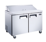 Omcan 50046 - 47" Two Door Refrigerated Prep Table, 9.5 cu.ft. (270 L), Stainless Steel