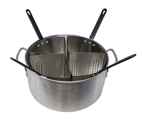 Omcan 40515 - 20 qt Aluminum Pasta Cooker Set with 4 Stainless Steel Inserts