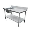 Omcan 44301 - 24" x 72" All Stainless Steel Table with Left Sink and 6" Backsplash