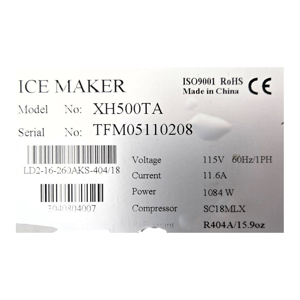 Vevor XH500TA Ice Maker with ZNXHZBJCBGDB160B1V0 Ice Storage Bin