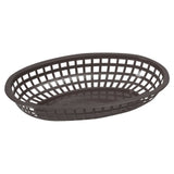 Winco POB-K - Oval Fast Food Basket, 10-1/4" x 6-3/4" x 2" - Black