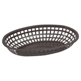 Winco POB-K - Oval Fast Food Basket, 10-1/4" x 6-3/4" x 2" - Black