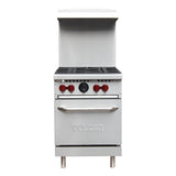 Vulcan SX Series Stainless Steel 24" Gas Range 4-28,000 BTU Burners and Space Saver Oven - SX24-4BN