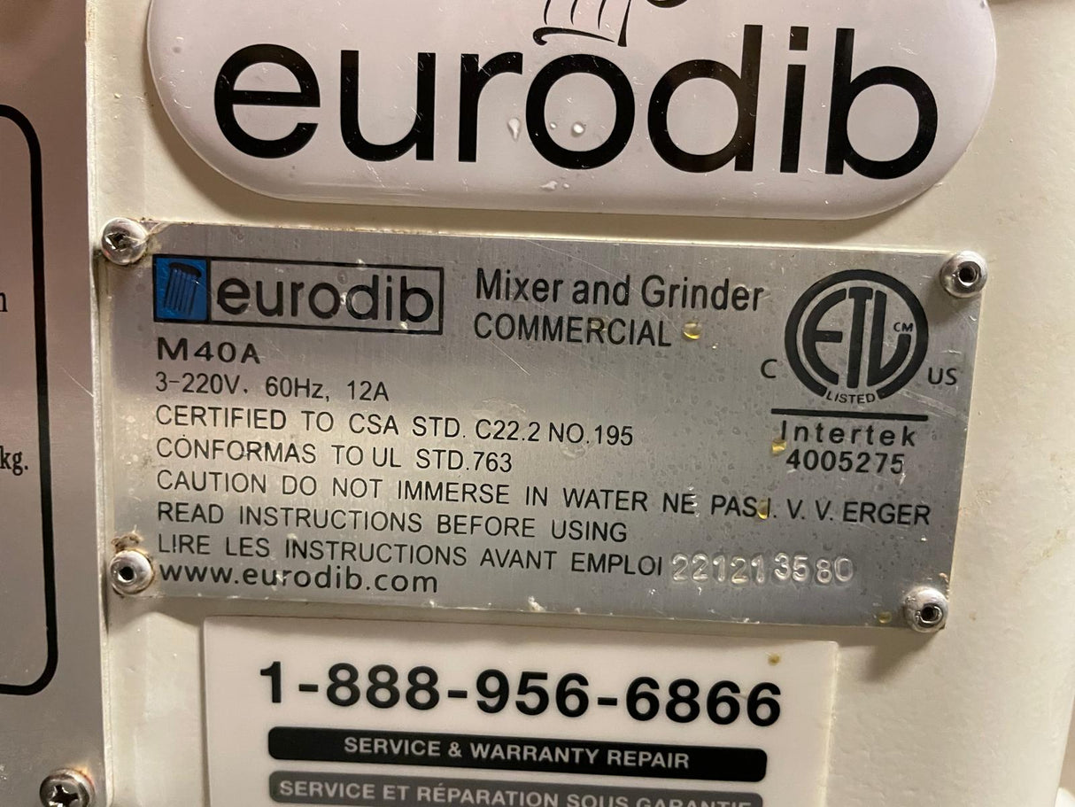 Eurodib M40A 220ETL Planetary Mixer