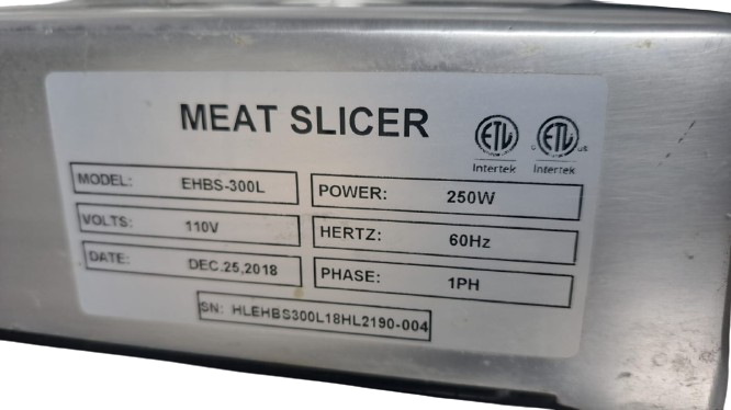 Eberhardt EHBS-300L 12 Inch Blade Manual Meat Slicer