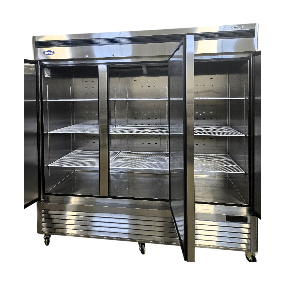 Atosa MBF8508GR Reach-in Refrigerator - 82in  - 3 Solid Door