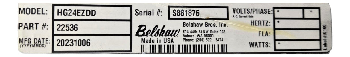 Belshaw HG24EZDD Glazer