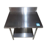 Thorinox DSST-3036-BK SS Table with Splash Guard 30 x 36 x 39