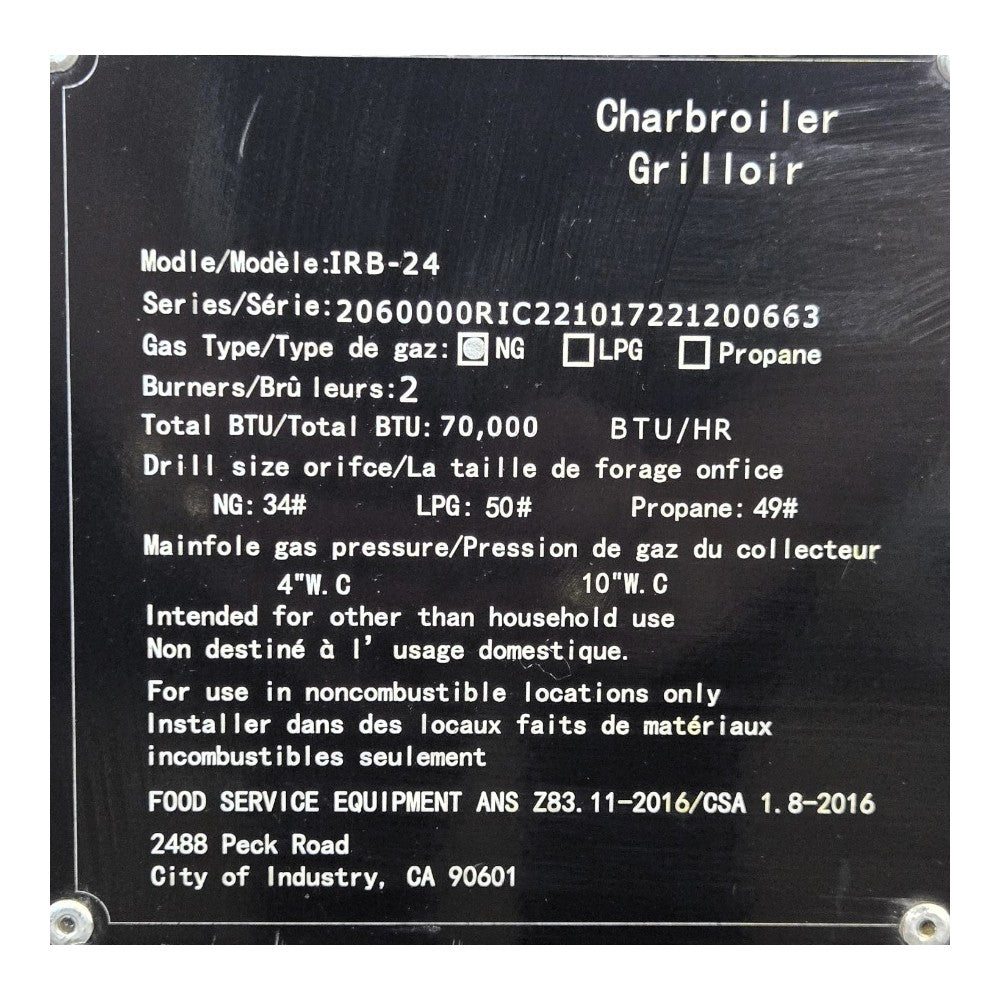 Ikon IRB-24 Countertop Radiant Broiler - Natural Gas