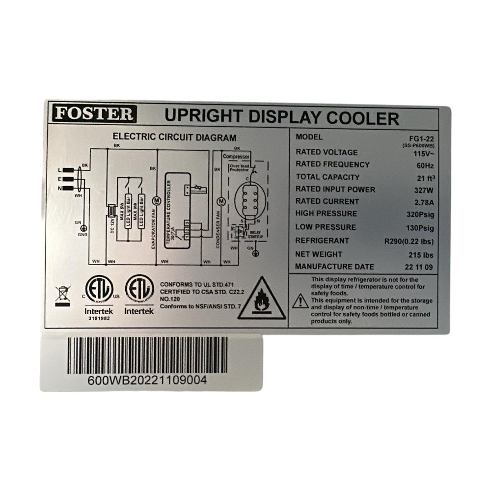 Foster FH1-22 Merchandiser Cooler