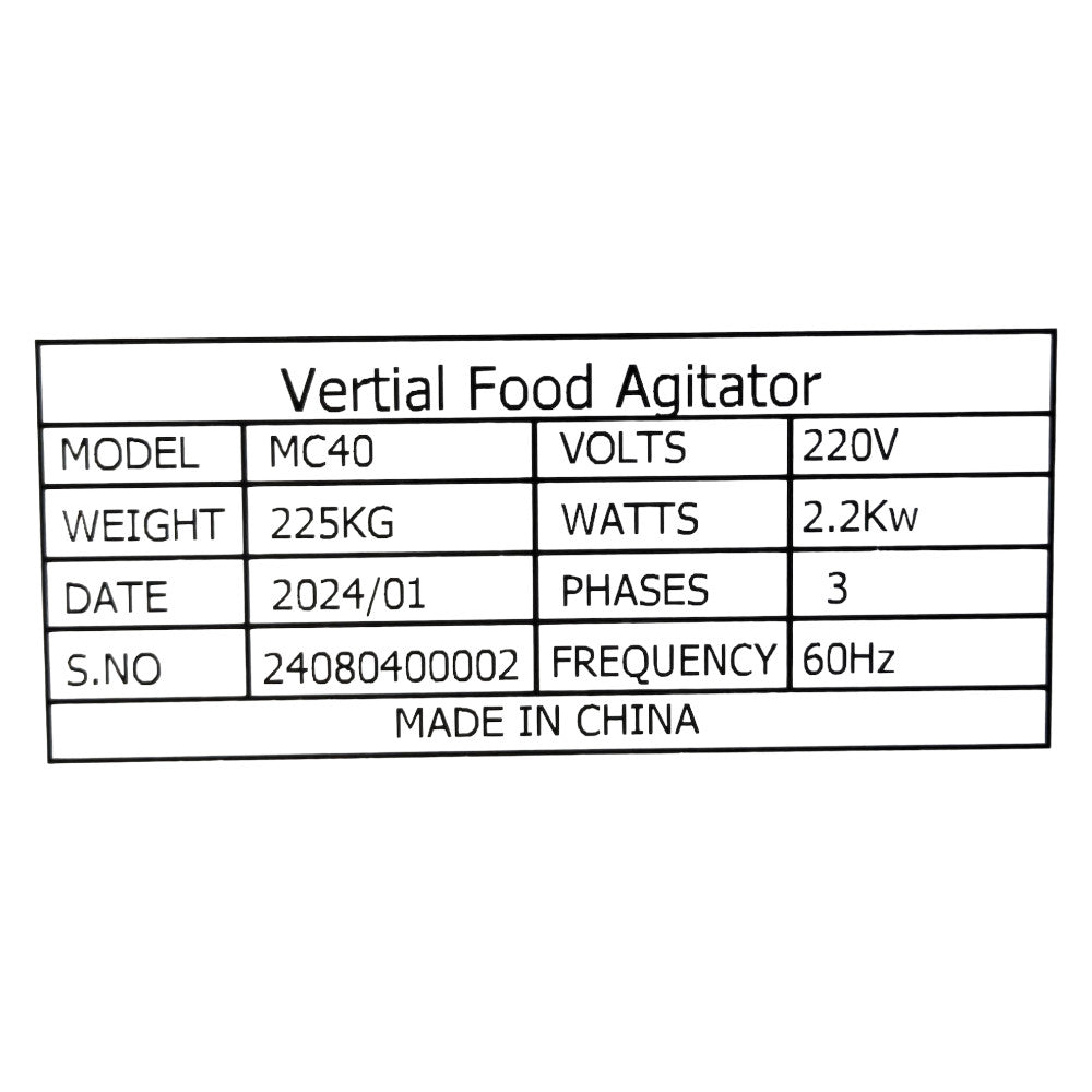 Nella MC40 Planetary Mixer - 40 Qt