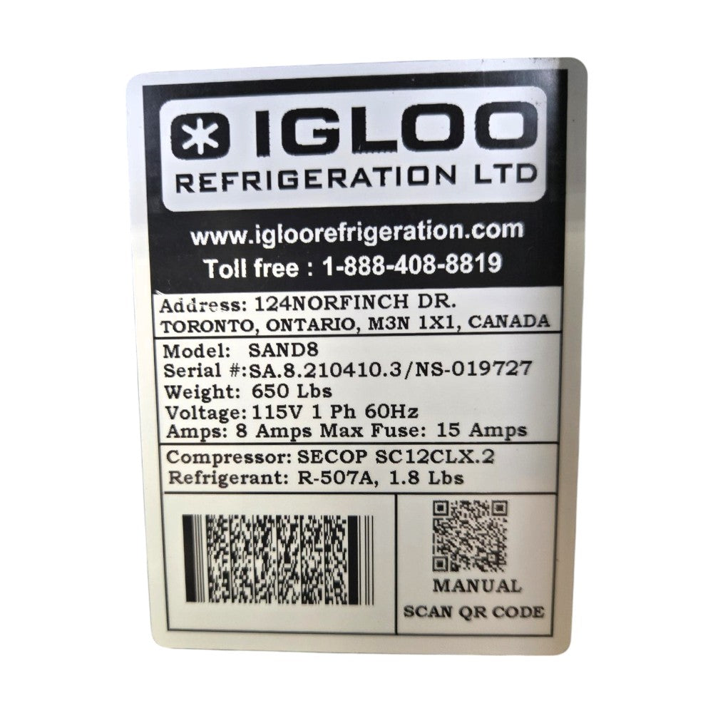 Igloo SAND8 Refrigerated Display Case