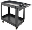 Omcan 47152 - Heavy-Duty Dark Gray Utility Cart with Extended Handle 39.8″ x 17.3″ x 33″