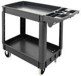 Omcan 47152 - Heavy-Duty Dark Gray Utility Cart with Extended Handle 39.8″ x 17.3″ x 33″