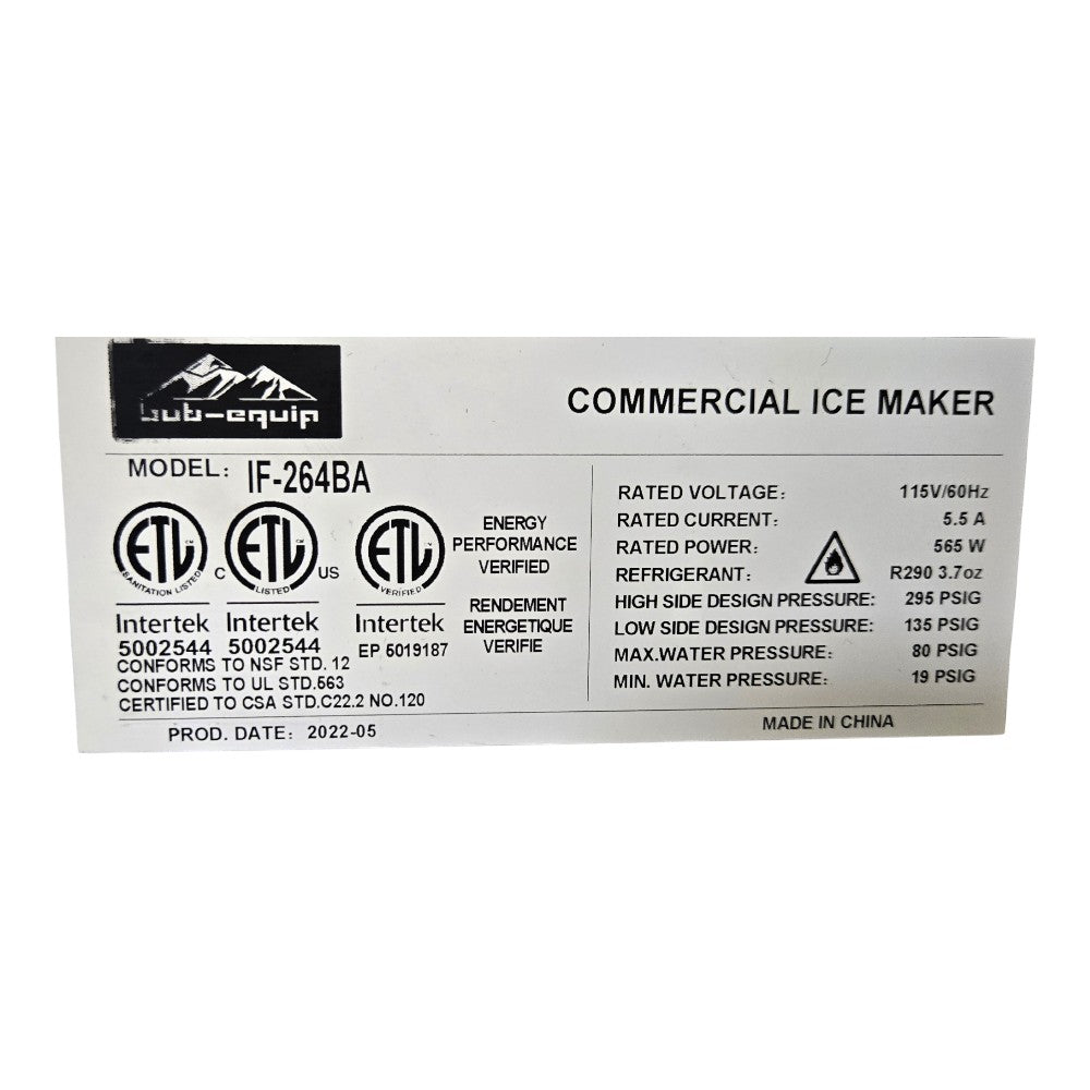 Sub-Equip IF-264BA Ice Machine