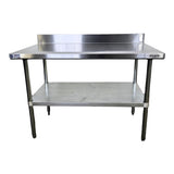 Omcan 22088 Work Table - 30 x 48 with Backsplash