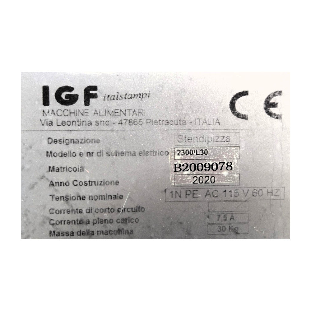 IGF 2300/L30 Pizza Dough Roller