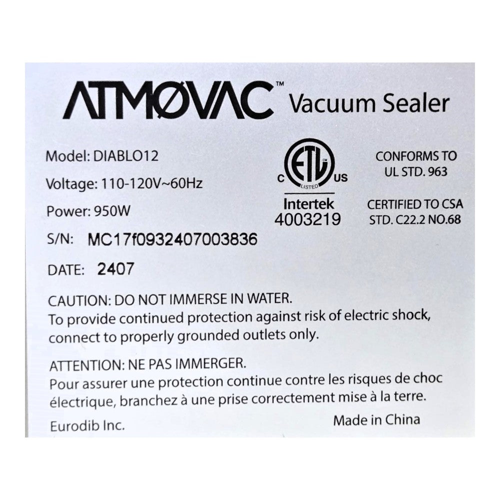 Atmovac DIABLO12 Vacuum Packaging Machine