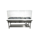 Omcan NH-5-240 Steam Table - 5 Well with Sneeze Guard