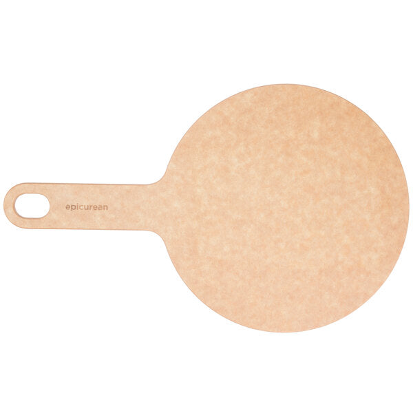 Epicurean 8 in Natural Richlite Wood Fiber Round Pizza Board with 5 in Handle
