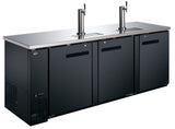 Omcan 50069 - 90″ Three (3) Door Kegerator / Beer Dispenser with 2 Taps, 32 cu.ft. (916 L)