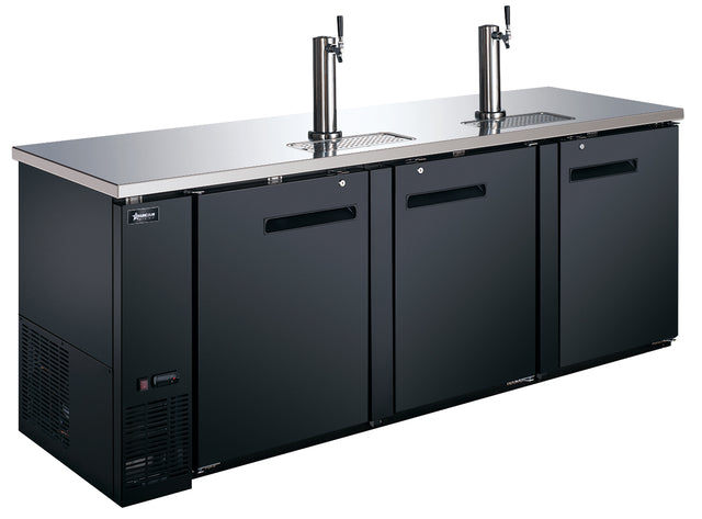 Omcan 50069 - 90″ Three (3) Door Kegerator / Beer Dispenser with 2 Taps, 32 cu.ft. (916 L)