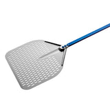 GI Metal Azzurra 14" Perforated Pizza Peel with 47" Handle A-37RF/120