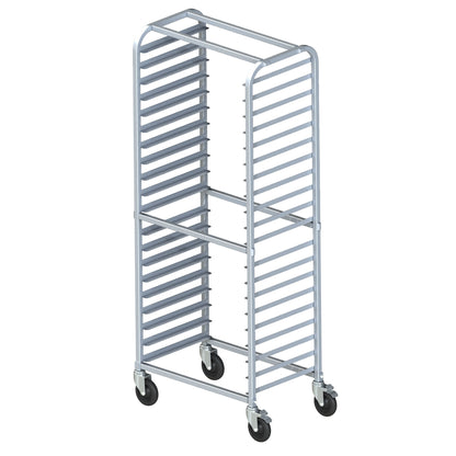 Winco AWRS-20BK - 20-Tier Side-Load Sheet Pan Rack with Brakes - 3" Spacing - Welded
