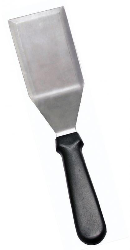 Omcan 5 1/8″ x 2 7/8″ Stainless Steel Kitchen Hamburger Turner with Black Handle