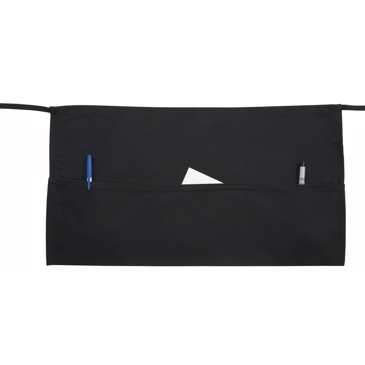 Winco WA-1221 - 3 Pocket Waist Apron, Black