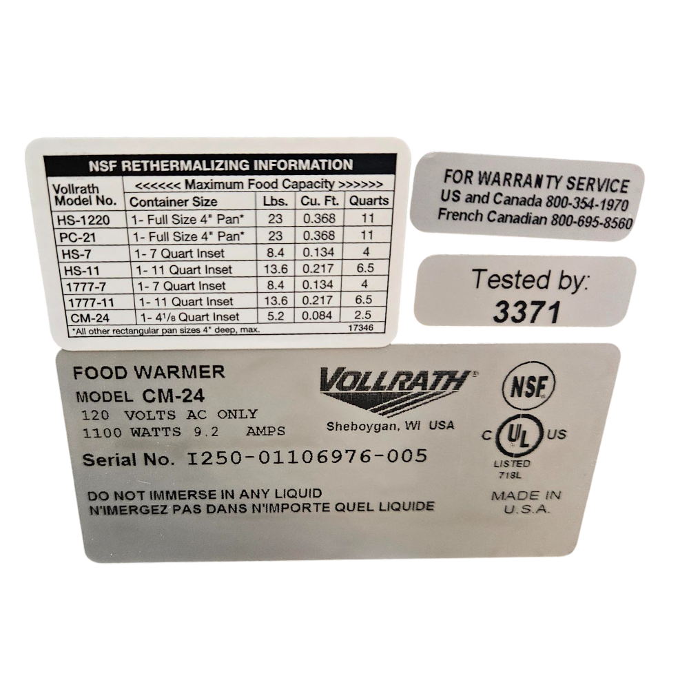 Vollrath Caynne CM-24 - Food Warmer