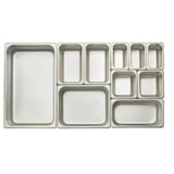Winco SPJM-602 - Anti-Jam Steam Pan, 24 Gauge Stainless Steel - 1/6, 2-1/2"