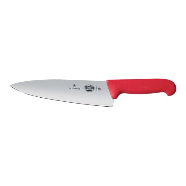 Victorinox Chef's Knife With 8" Blade, Red Fibrox Pro Handle 5.2061.20