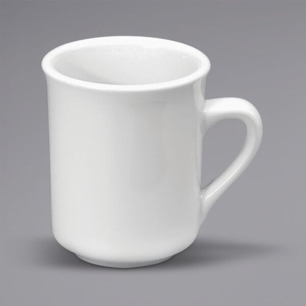 Oneida Buffalo Bright White Ware 8 Oz Porcelain Cafe Mug Pack of 12 - F8000000560