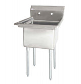 Omcan 22118 - 24" x 24" x 14" One Tub Sink with 1.8" Corner Drain and No Drainboard