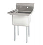 Omcan 22118 - 24" x 24" x 14" One Tub Sink with 1.8" Corner Drain and No Drainboard